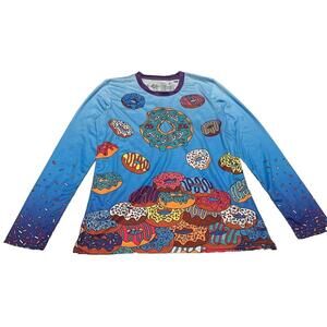 Leslie Jordan Cheetah Marquis Women's  Medium Multicolor Running T-Shirt Top